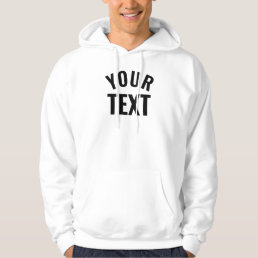 Template Add Your Text Name Men&#39;s Basic White Hoodie