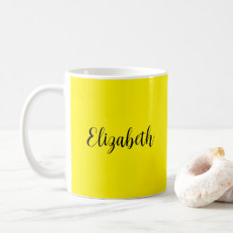 Template Add Your Typed Name Bright Yellow Coffee Mug