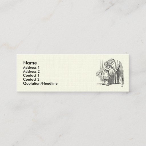 Customizable Template Alice Looking for the Door Business Card Template