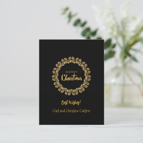 Template beautiful black and gold postcard