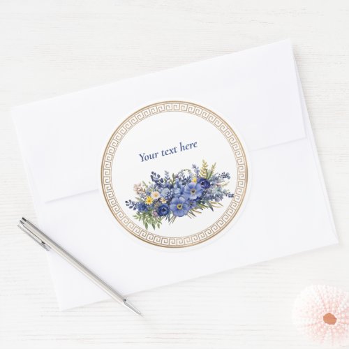 Template beautiful floral design to personalize classic round sticker