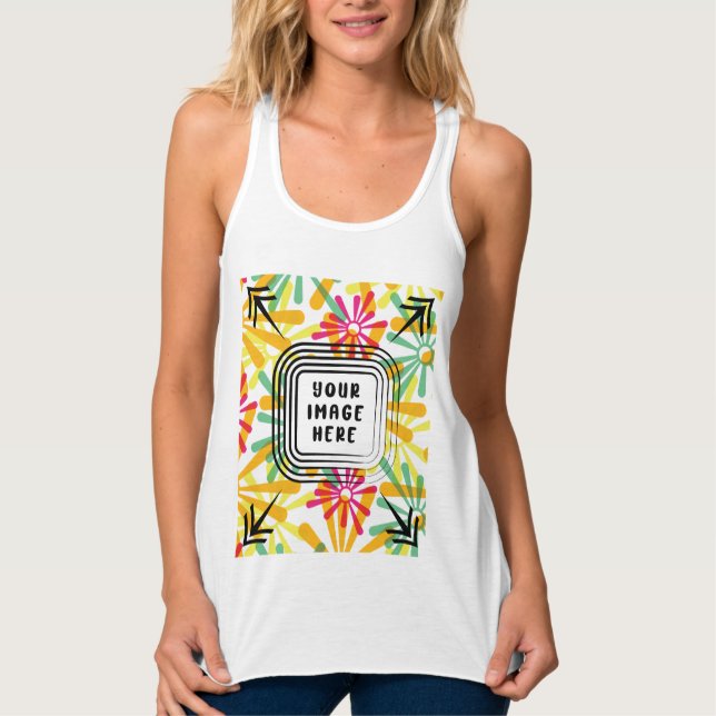 Template Bella+Canvas Flowy Racerback Tank Top (Front)