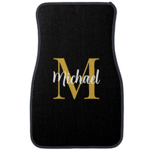 Template Black And Gold Initial Monogram Best Car Floor Mat