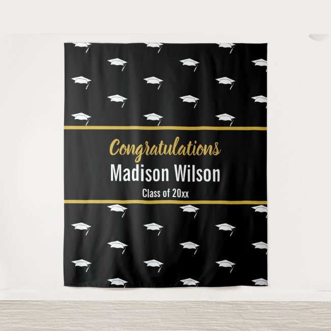 Template Black and White Graduation Tapestry