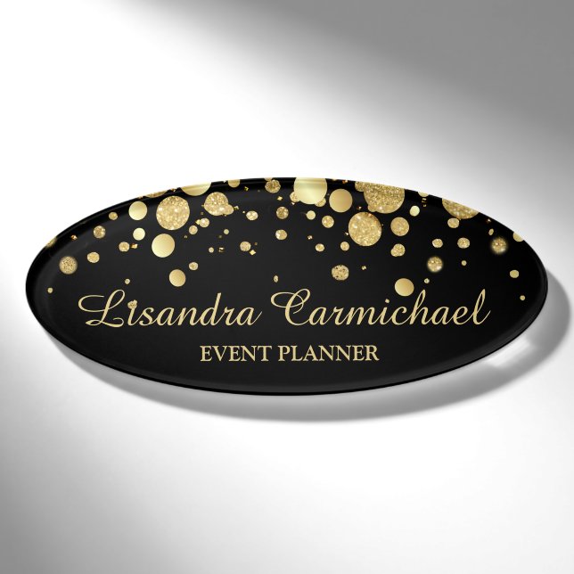Template Black Oval Name Tag (Front)