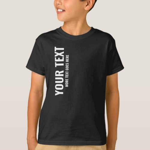 Template Black White Boys Kids Best Cool Simple T_Shirt