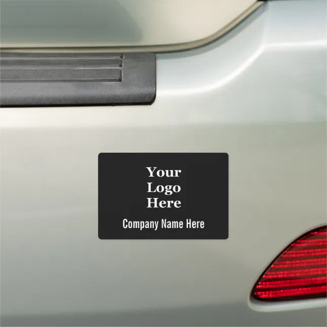 Template Black & White Company Name and Your Logo Car Magnet | Zazzle