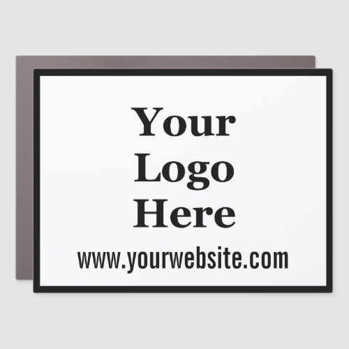 Template Black  White Website and Your Logo Here Car Magnet