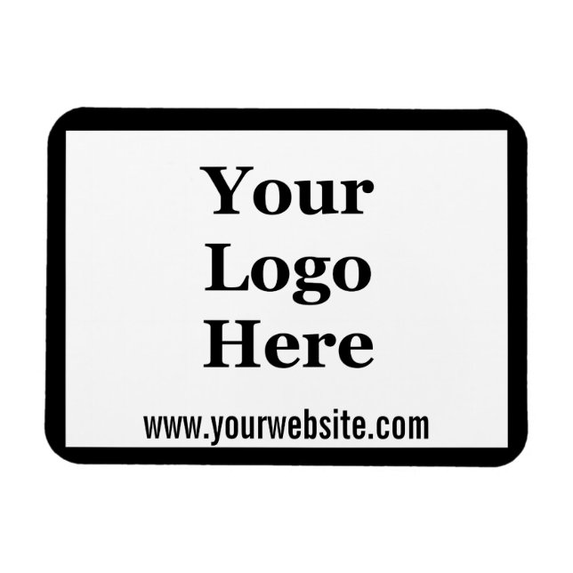 Template: Black & White Website and Your Logo Here Magnet (Horizontal)