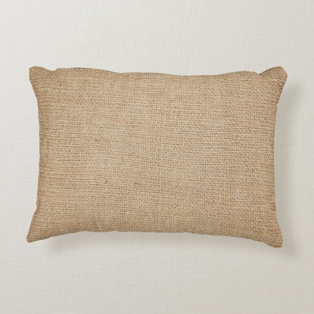 Template - Burlap Background Decorative Pillow (Back)