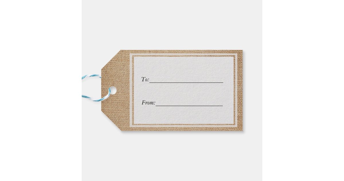 Download Template - Burlap Background Gift Tags | Zazzle.com
