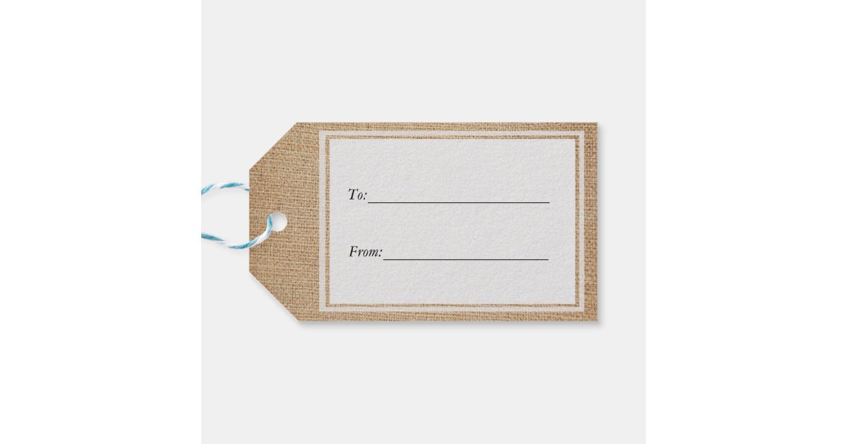 Download Template - Burlap Background Gift Tags | Zazzle.com