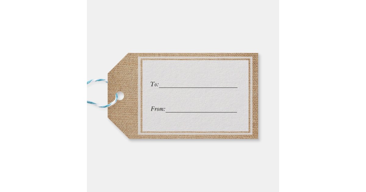 Template - Burlap Background Gift Tags | Zazzle.com