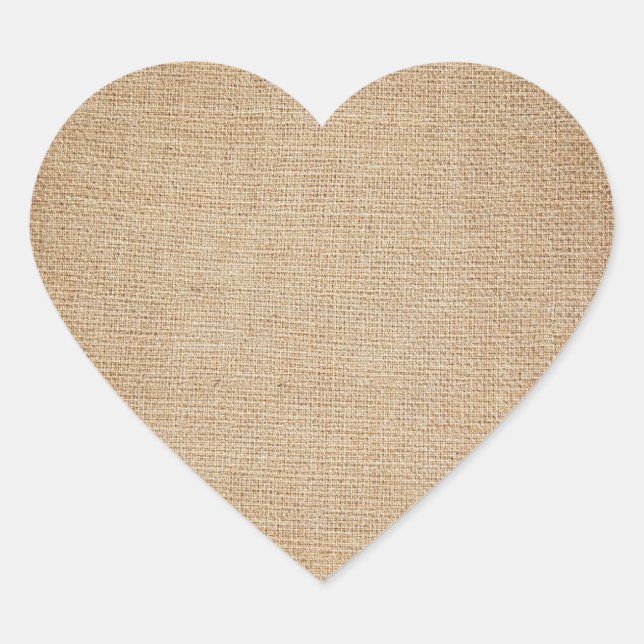 Template - Burlap Background Heart Sticker (Front)