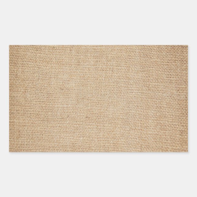 Template - Burlap Background Rectangular Sticker (Front)