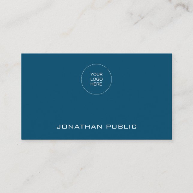 Template Business Cards Elegant Ocean Blue Modern (Front)