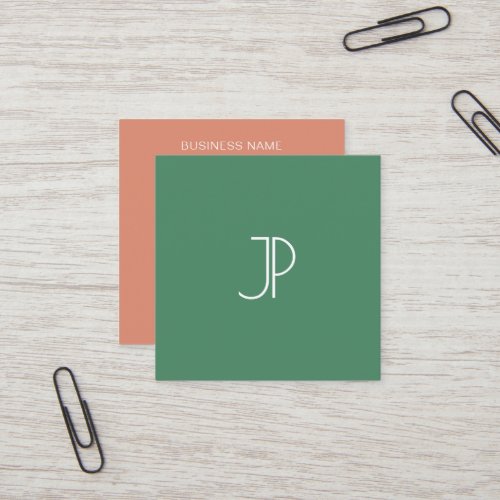 Template Business Cards Monogrammed Trend Colors