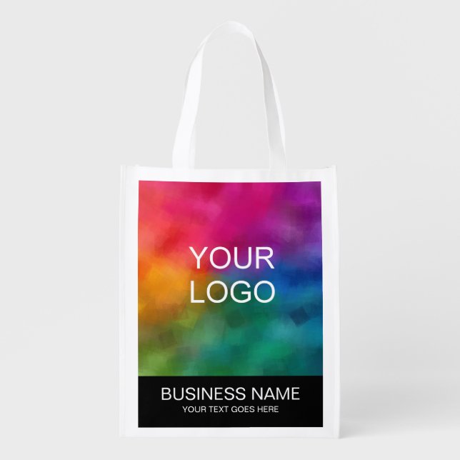 Template Business Company Logo And Text Here Grocery Bag (Front)
