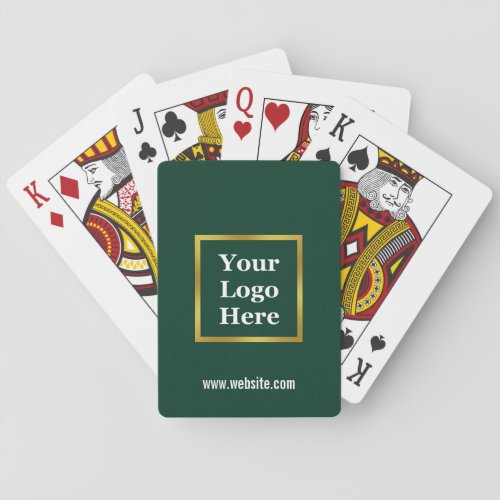 Template Business Website Your Logo Here Dark Gree Playing Cards