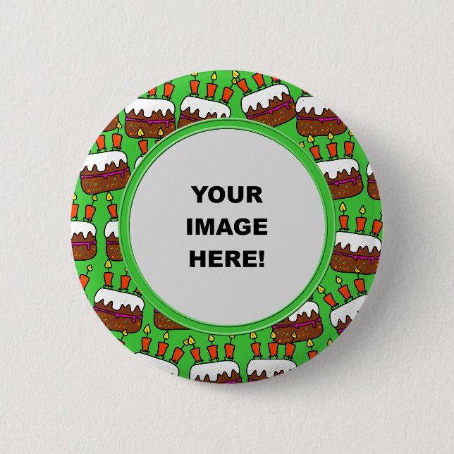 Template, Cake Border Pinback Button (Front)