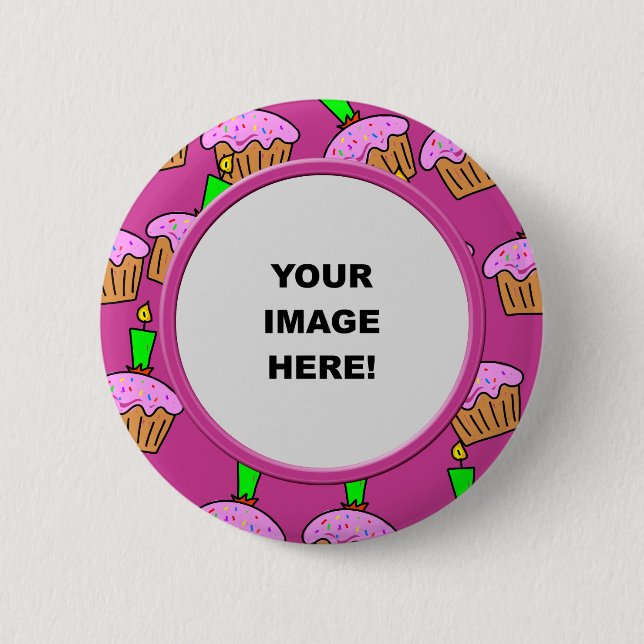 Template, Cake Border Pinback Button (Front)