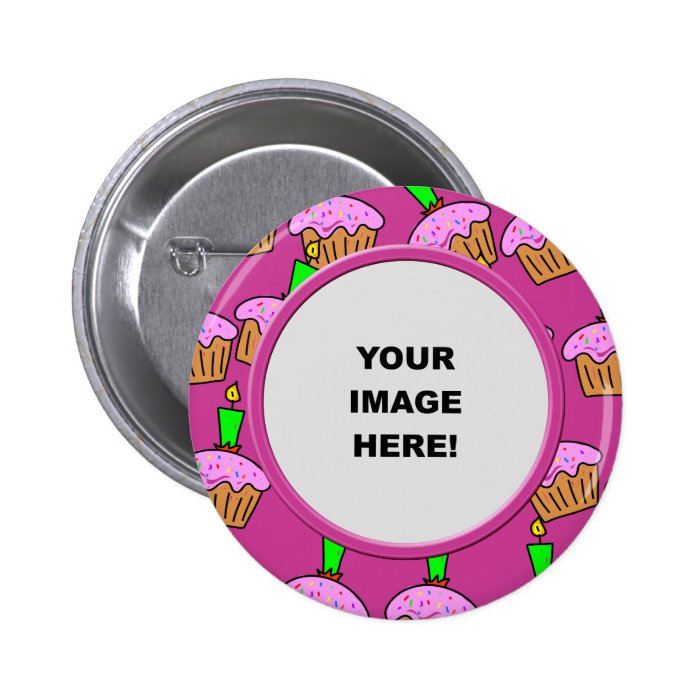 Template, Cake Border Pinback Button