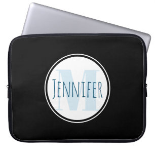 template casual monogram style laptop sleeve