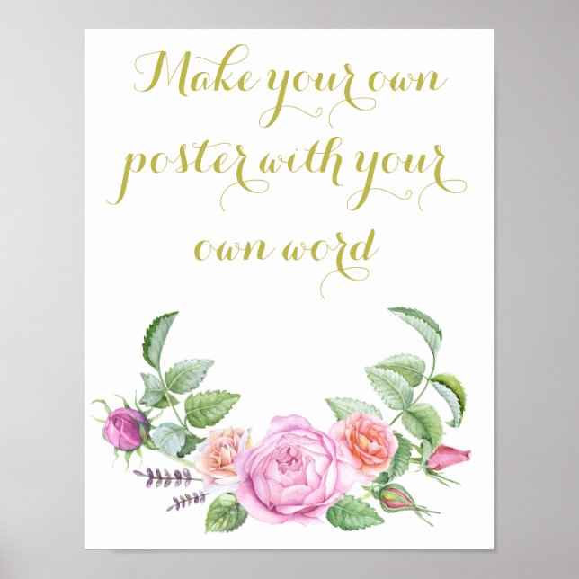 Template Chalkboard Make Your Own Poster Print (Front)