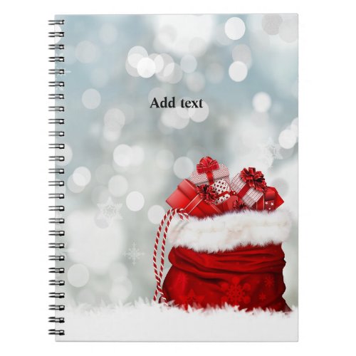 Template Christmas gifts bold text Notebook