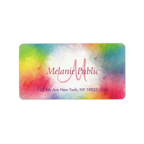 Template Colorful Modern Rainbow Monogram Abstract Label