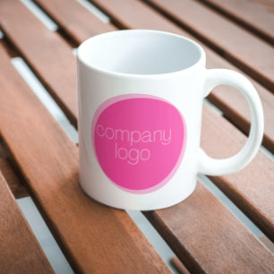 TEMPLATE COMPANY LOGO BRANDED PRETTY PINK COFFEE MUG