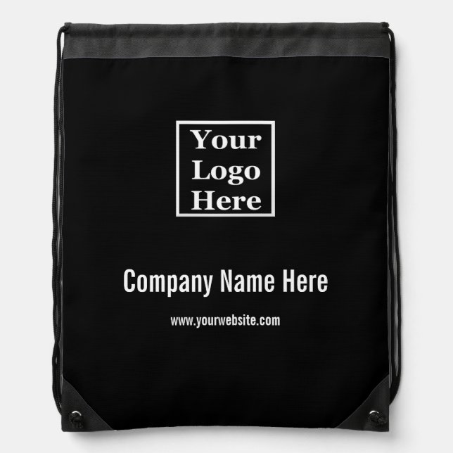 Template Company Name, Website and Your Logo Here Drawstring Bag (Front)