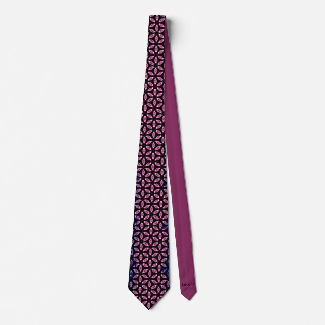 Template Cozy Burgundy Art Diamond Pattern Neck Tie (Front)