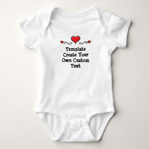 Template Create your own custom with Hearts Baby Bodysuit