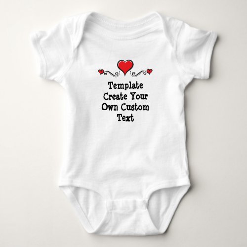 Template Create your own custom with Hearts Baby Bodysuit