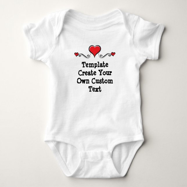 Template Create your own custom with Hearts Baby Bodysuit (Front)