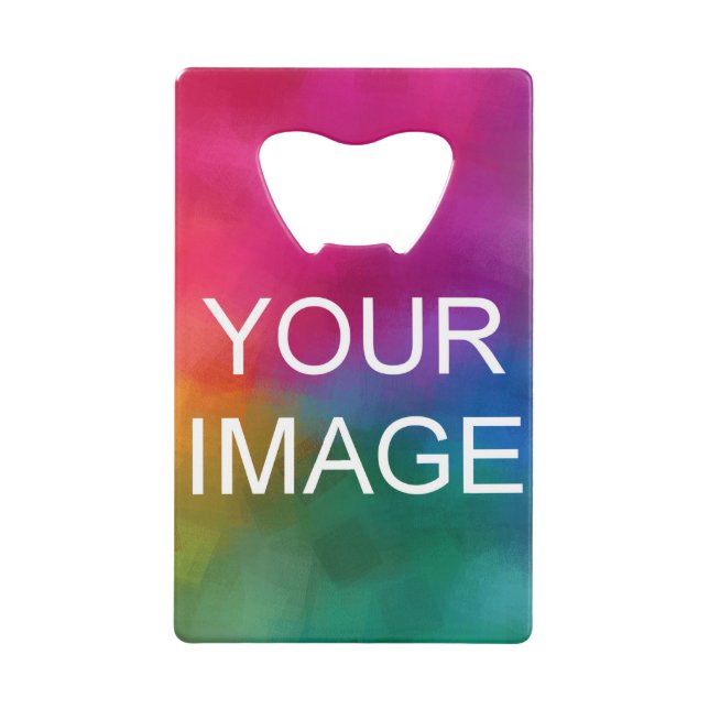 Template Custom Photo Image or Logo Minimalist Credit Card Bottle Opener (Front)