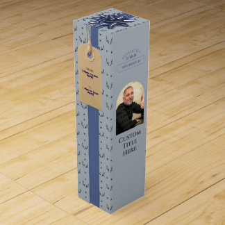 Template Custom Photo Special Quality Deer Blue Wine Box