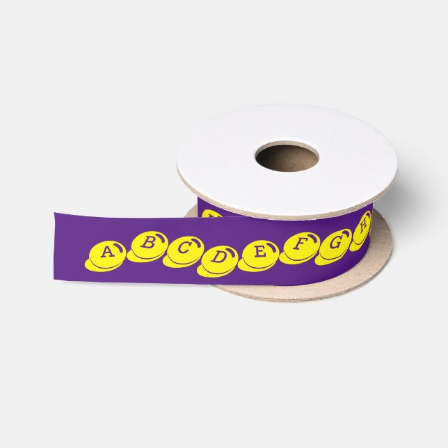 Template - Custom your text, image & background Satin Ribbon (Spool)