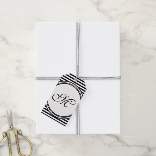 Template _ Custom your text monogram  backgr Gift Tags