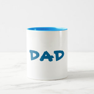 TEMPLATE DAD père U can change color font style Two-Tone Coffee Mug