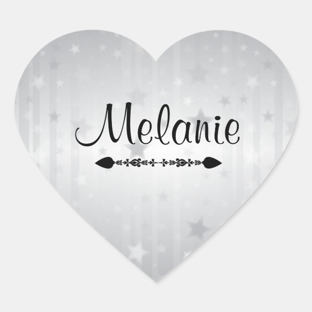 TEMPLATE, decorative, customizable Heart Sticker (Front)