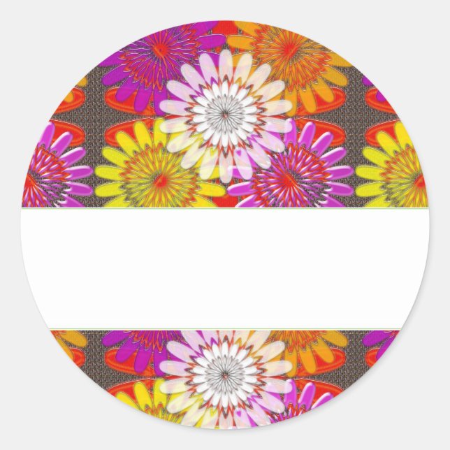 Template DIY BLANK add Greeting Name change IMAGE Classic Round Sticker (Front)