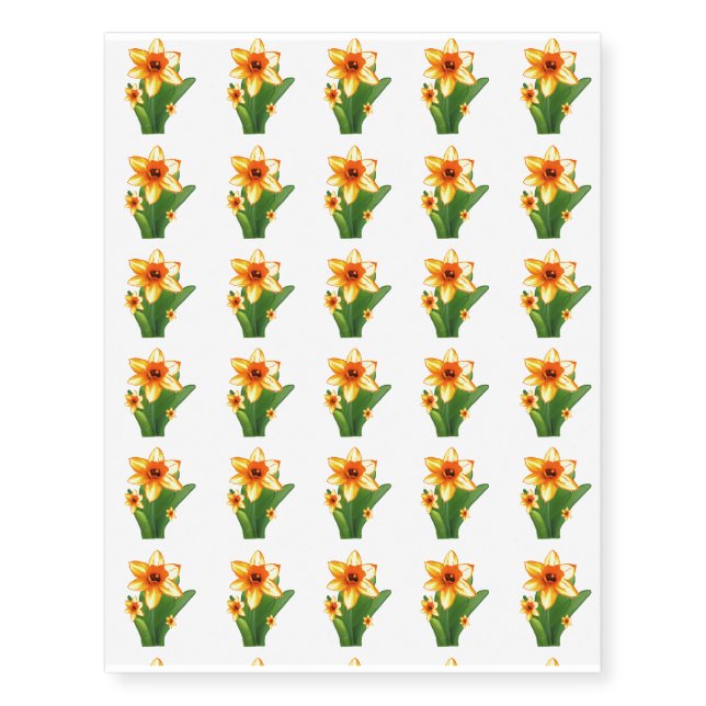 Template DIY Replace FLOWER with your photo 80 Temporary Tattoos (Front)