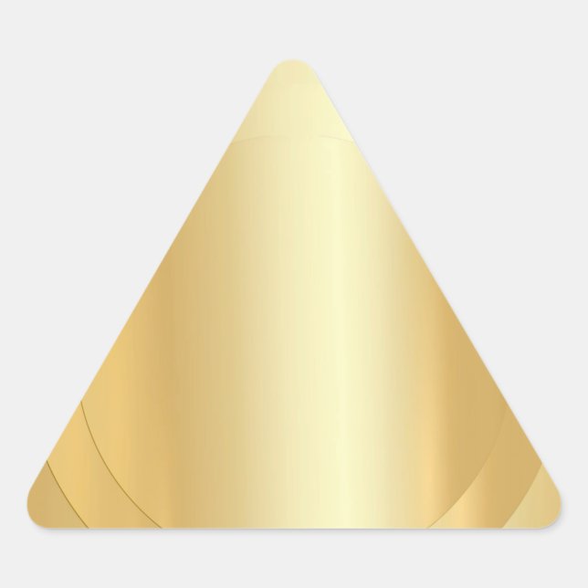 Template Elegant Add Your Text Blank Faux Gold Triangle Sticker (Front)