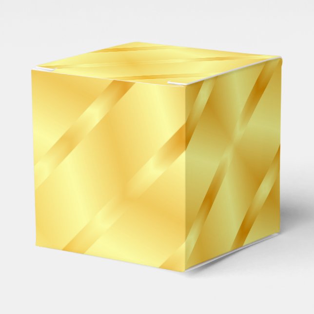 Template Elegant Faux Gold Metallic Look Modern Favor Boxes (Front Side)