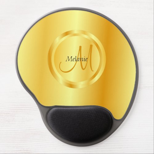 Template Elegant Faux Gold Modern Monogrammed Gel Mouse Pad