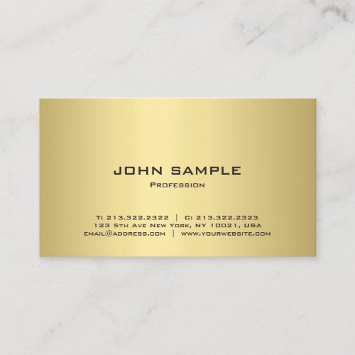 Template Elegant Gold Look Professional Modern Top Business Card