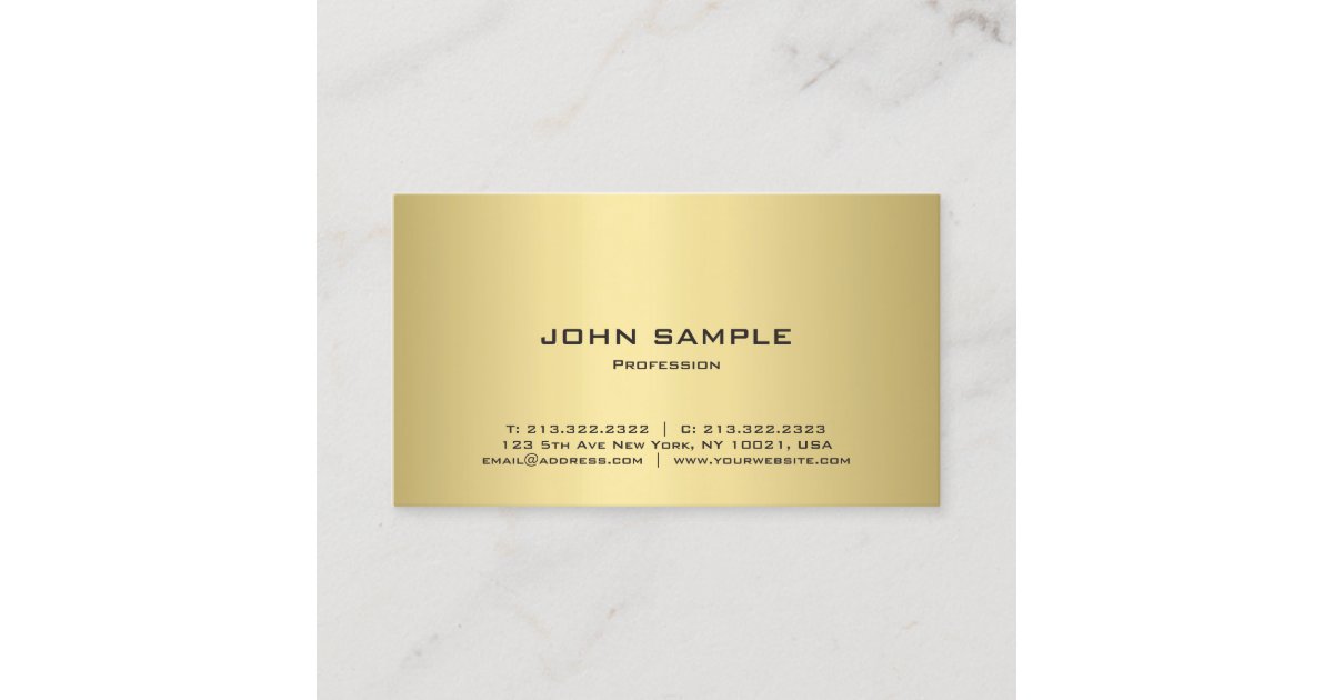 Template Elegant Gold Look Professional Modern Top Business Card | Zazzle