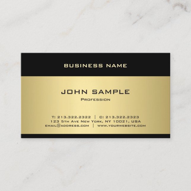 Template Elegant Gold Professional Modern Trendy Business Card (Front)